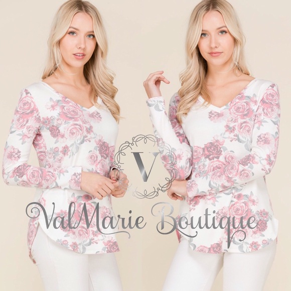 ValMarie Tops - LAST 2! Floral soft long sleeve top